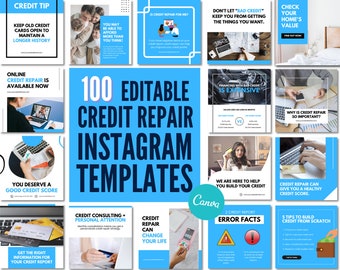 Credit Repair Instagram Post Templates: Editable Canva Flyers (Digital Download)