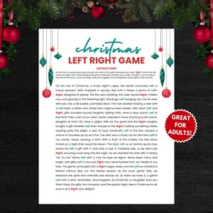 Adult Themed Left Right Christmas Game, Christmas Party Game, Pass the Gift Christmas Game, Christmas Pass the Prize, Christmas Pass Game