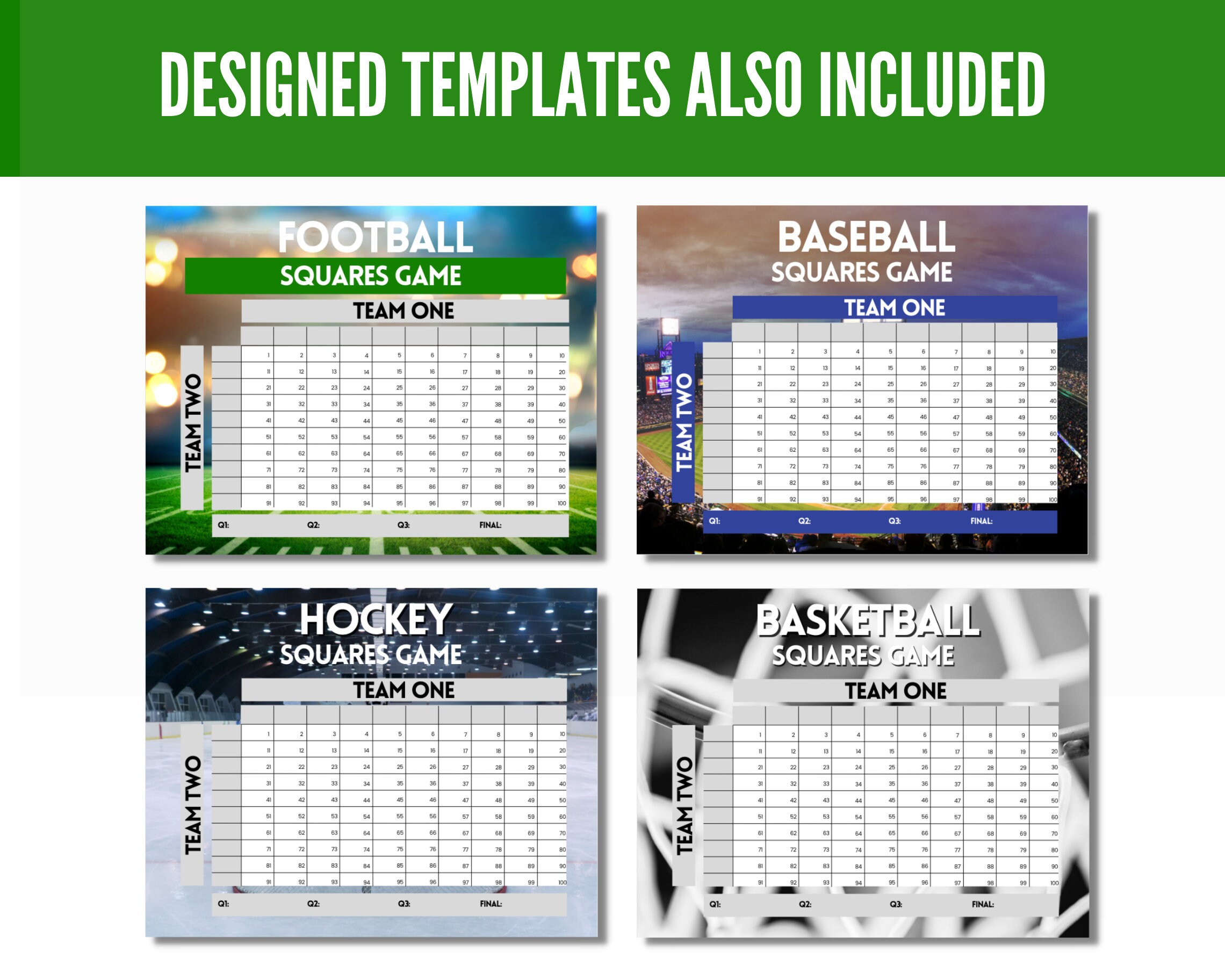 Editable Football Squares Template Football Squares Squares Etsy