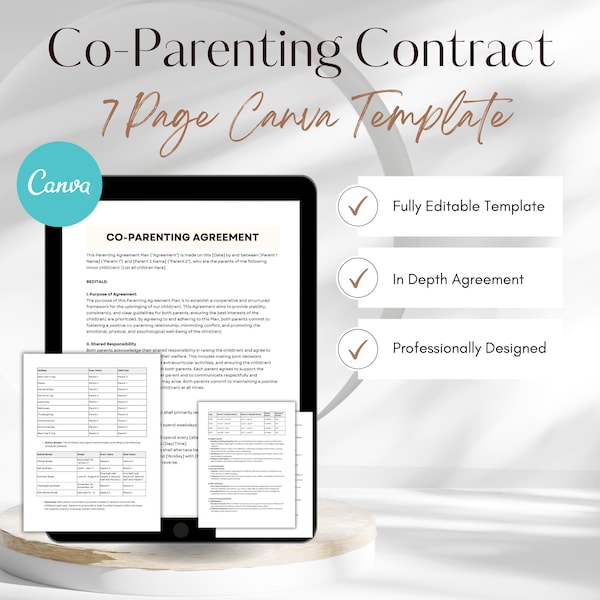 Co Parent Agreement Template Etsy Co Parent Agreement Template Etsy