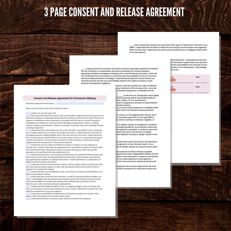 Printable Microblading Consent Forms Microblading Business ...