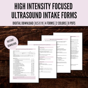 HIFU Consent Form, Esthetician Forms, High Intensity Focused Ultrasound Client Intake Form, Esthetician Business