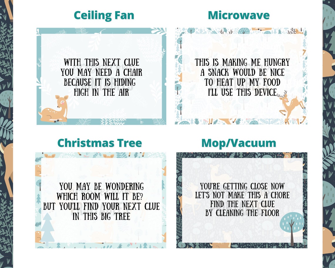 Printable Christmas Scavenger Hunt Cards Christmas Scavenger - Etsy