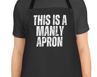 Funny Chef Apron: Manly Kitchen Apron, BBQ Grill Gift