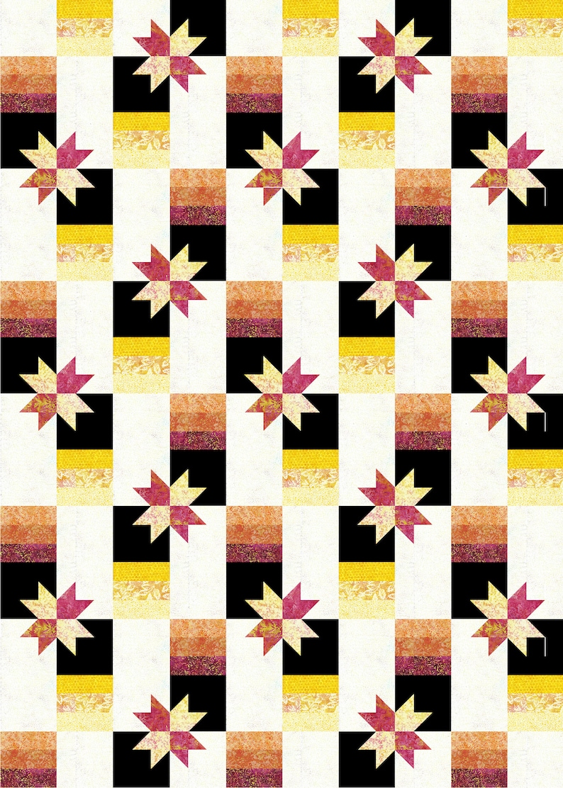 Aurelia Quilt Pattern, 60 by 84, Instant Download image 10