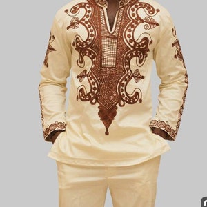African men/'s clothing  African fashion wedding suitdashiki  African men/'s shirt v\u00eatement africain chemise et pantalon Ankara styles.