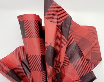 Red Buffalo Plaid Tissue Paper, Christmas Tissue Paper 20 x 30
