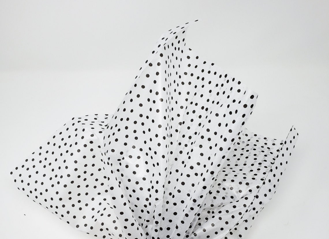 Premium Polka Dot Tissue Paper Black and White Tissue Paper Etsy