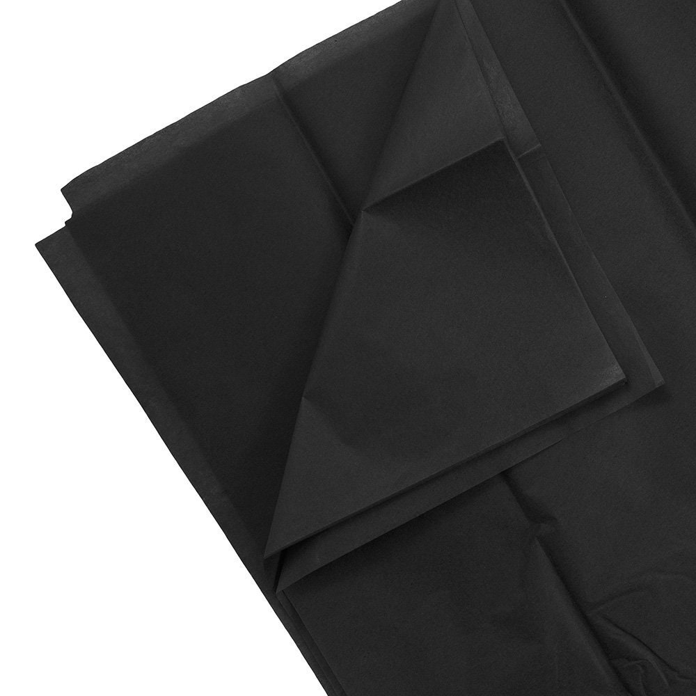 Papier De Soie Noir Grand Format - 60 Feuilles Pour Emballage, Arts Et Décoration