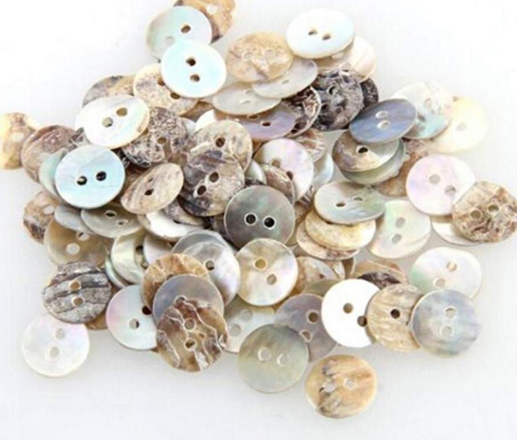 Abalone Shell Buttons 2 Hole Natural Shell Buttons Decorative Etsy