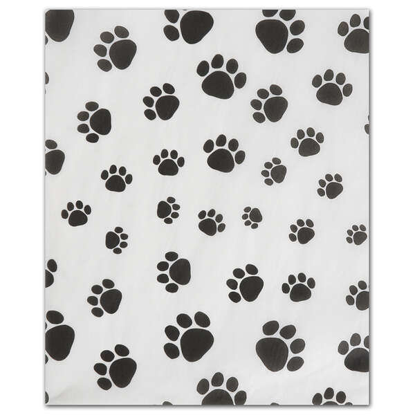 Paw Print Tissue Paper Black and White Tissue Paper Large Etsy