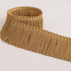 Ribete de flecos de oro, flecos para tapicería, cortinas, decoración del hogar, ribete cortado a medida.