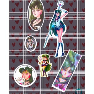 Sailor Pluto - Sticker Sheet - Anime - Manga - Bullet Journal - Setsuna Meiou - Digital File