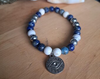 Pulsera de piedras preciosas de mal de ojo