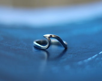 Sterling silver wave ring, gift for her, surf jewellery, ocean lover, wave jewellery, ocean ring, surf ring, beach ring