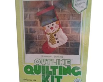 Beecrafty Snowman Stocking Outline Quilting Kit Style 1102 9"x16" New