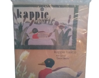 Kappie Kalico Duck Decoy Fabric Kit Q130 Vintage 1980s  9.25" x 15.5" New