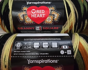 Red Heart All In One Flower Black Amber Moss 8.8 Oz Lot of 4 Skeins