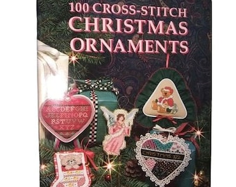 One Hundred Cross-Stitch Christmas Ornaments Hardcover Carol Evan