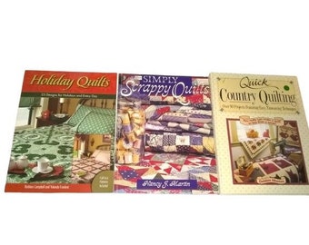 Lot of 3 Quilting Books Holiday Quilts Simply Scrapy Quilts Quick Country Quilts