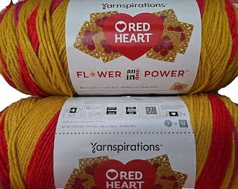Red Heart All In One Flower Power Poppy Star 8.8 Oz Lot of 4 Skeins