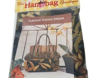 Hancock Fabrics The Handbag Boutique Tahitian Sunset Stripe Purse Kit #2 New