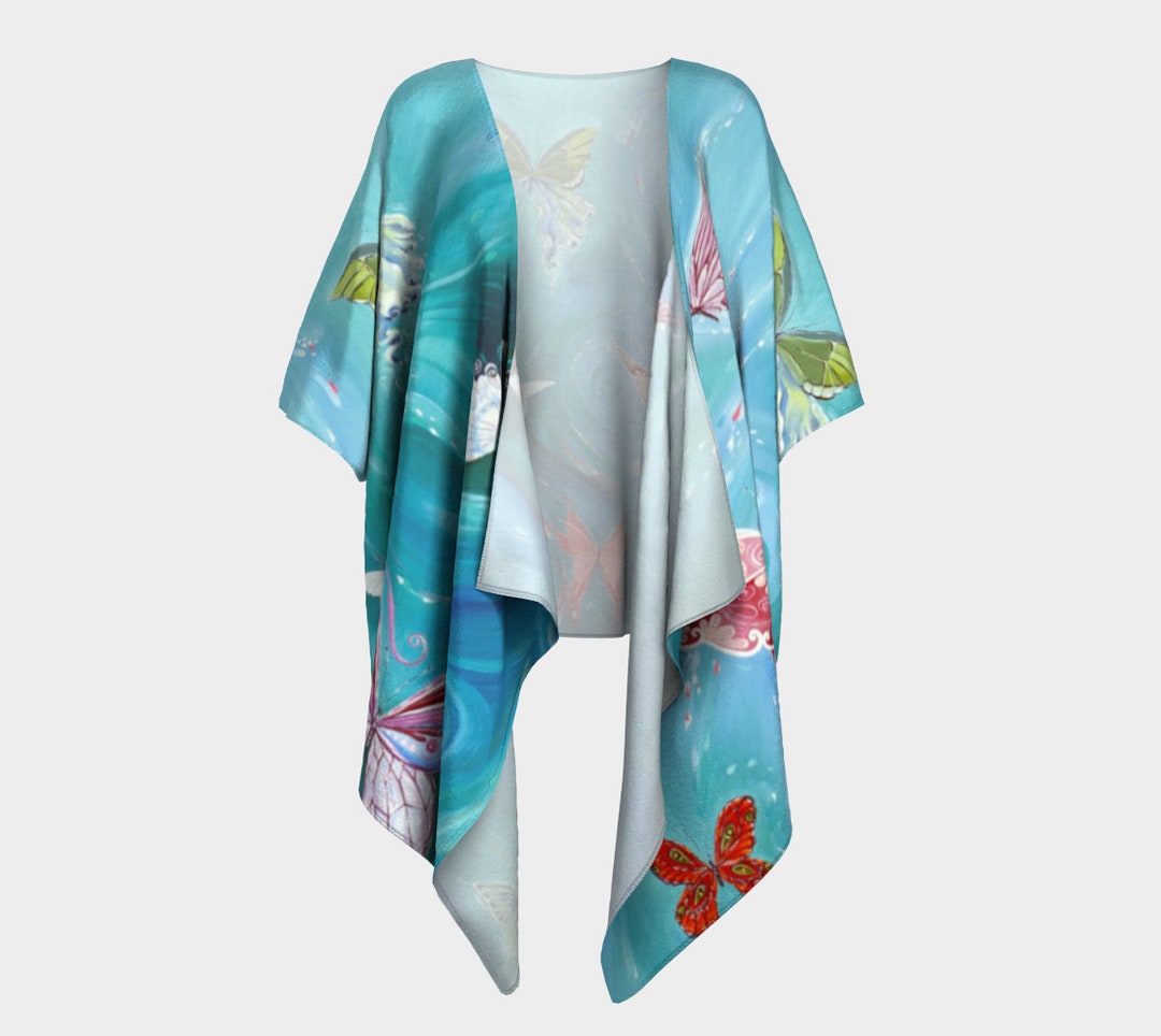 Whimsical Butterfly Draped Kimono - Etsy