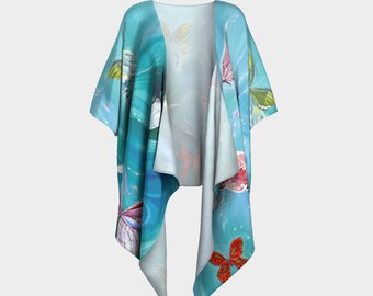 Whimsical Butterfly draped Kimono