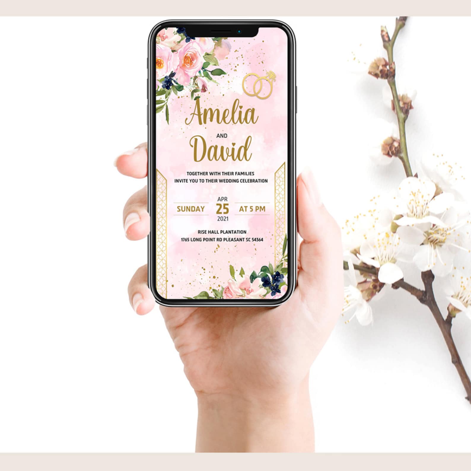 Wedding Invitation Digital Template Text message invite Etsy