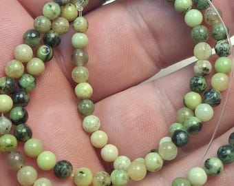Perles Rondes 4mm En Serpentine Naturelle Multicolore – Idéal Bijoux Fantaisie Ou Luxe
