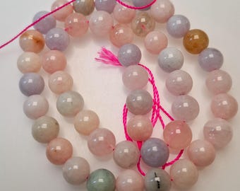 Morganite beads 8mm, 40cm rope natural round beads