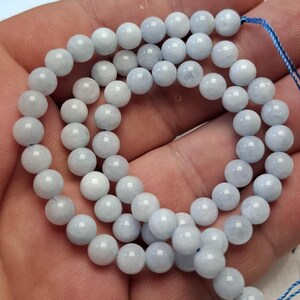 Aquamarijn kralen 6 mm, touw 40 cm natuurlijke ronde kralen