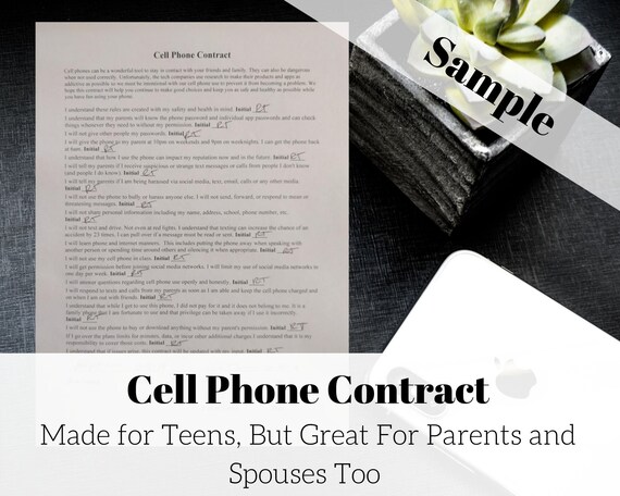 Cell Phone Contract Agreement For Teens Fully Etsy Cell Phone Contract Agreement For Teens Fully Etsy