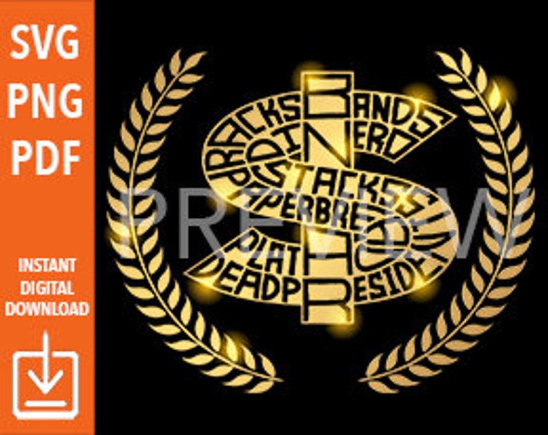 Dollar Sign, Money Symbol, Racks, Bands, Stacks Digital Art Download