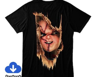 Good Guy broken door, Horror Icon - Digital art download - 12x17, Sublimation for garments, high resolution 300 dpi png file only