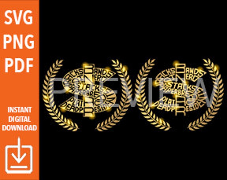 Dollar Sign, Money Symbol, Racks, Bands, Stacks Digital Art Download