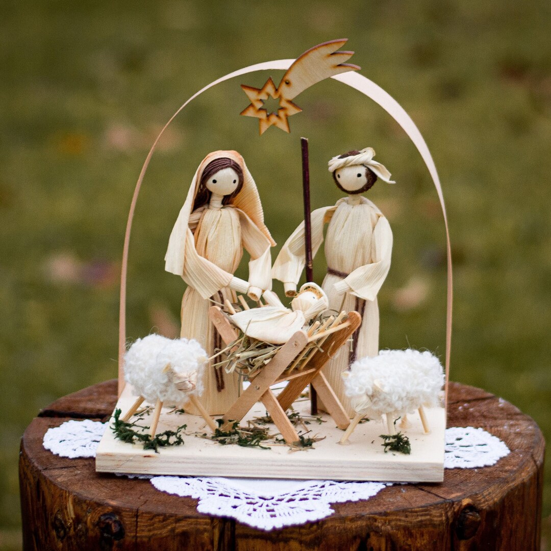 Bethlehem Nativity Scene Handmade Corn Husk Folk Art Dolls - Etsy