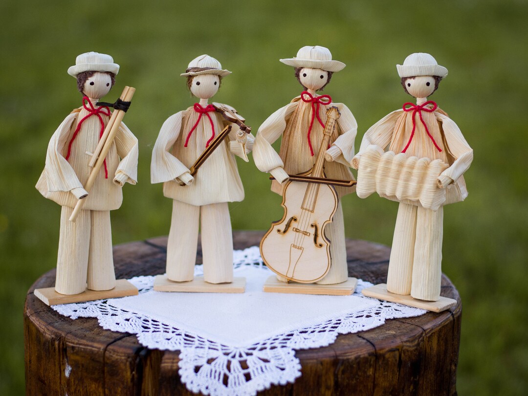 Slovak Folk Art Dolls Music Band Corn Husk Dolls 7 Etsy