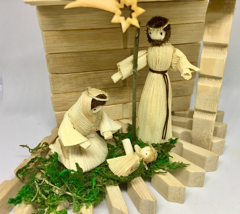 Bethlehem Nativity scene handmade corn husk folk art dolls | Etsy