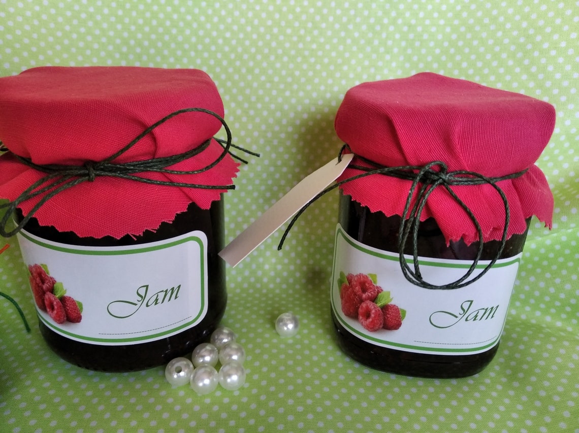 Jam jar Lid covers BURLAP includes twine bands labels TAGS x Etsy