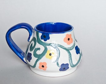 Handmade Floral Ceramic Mug