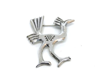 ヴィンテージ ナバホ族 ターコイズ ロードランナー バード シルバー