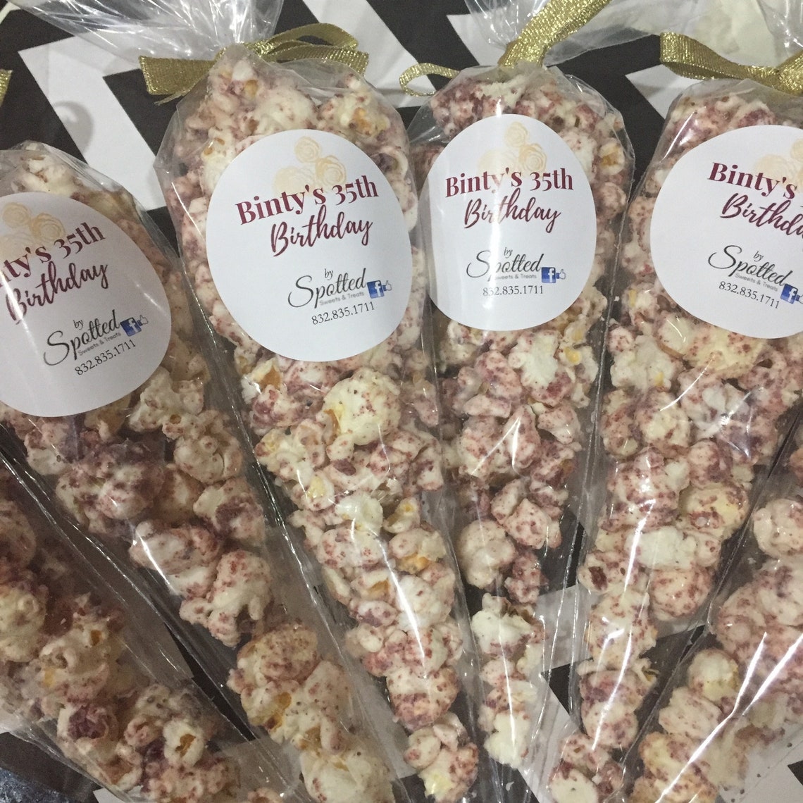 Custom Label Birthday Popcorn Favors Etsy