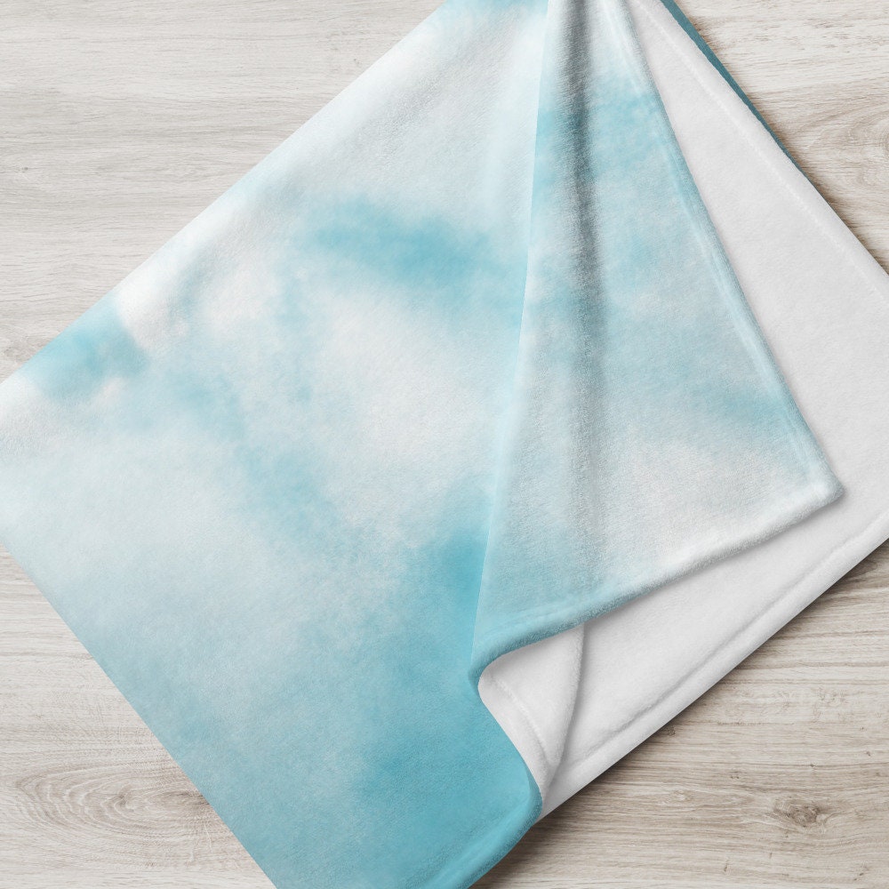 Light Blue Tye Dye Throw Blanket Etsy
