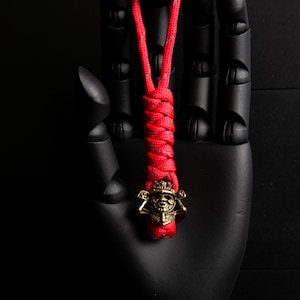 Samurai Warrior Leader Paracord Lanyard Reflective Red