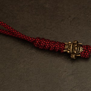 Red Spotted Japanese Samurai Paracord Lanyard