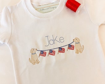 4th of July outfit, 4th of July bodysuit outfit, little kids July 4th shirt, July 4th Puppy baby outfit, baby 4th of July outfit, girl