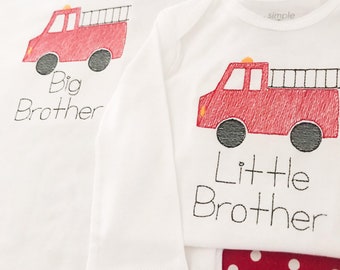 Fire truck outfit, Fire truck bodysuit outfit, little boy fire truck outfit, fire truck bodysuit baby outfit, baby fire truck outfit