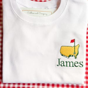 Masters Golf outfit/shirt, sports shirt, golf shirt, little boy outfit, baby golf outfit. Girl golf outfit, masters