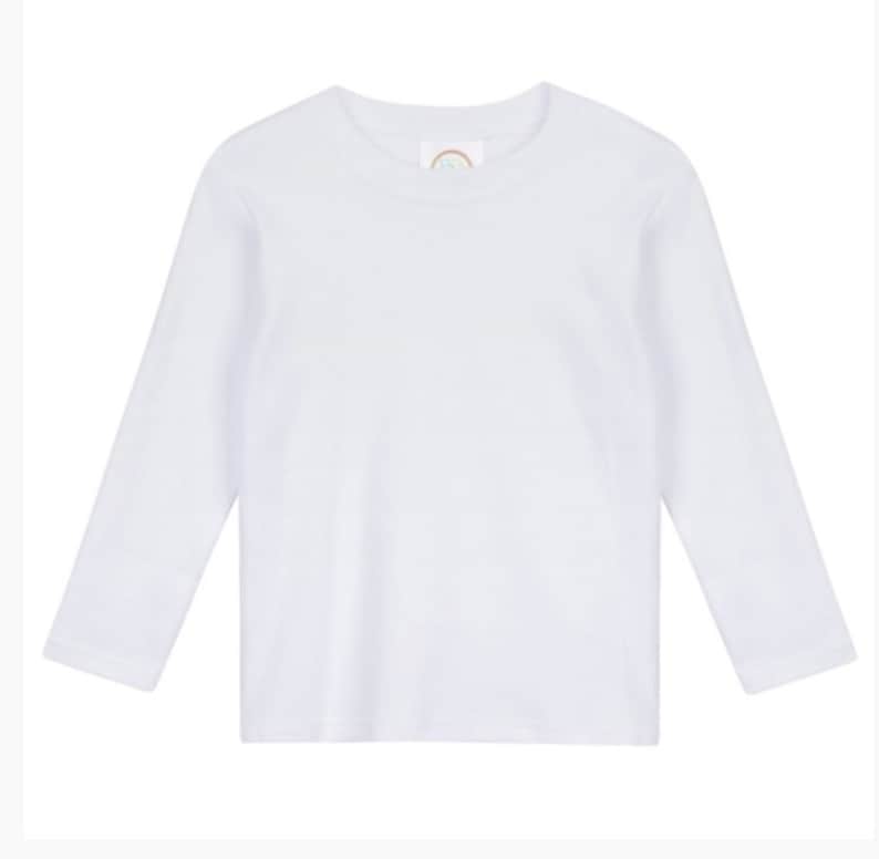 May include: A plain white long-sleeved t-shirt.